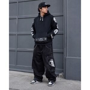 Haculla Hoodie Mens Size XL Black New With Tags Graphic‎ Streetwear Pullover